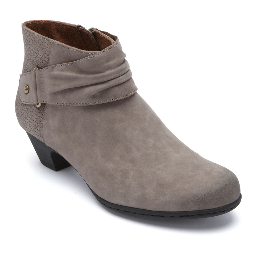 Rockport Singapore Womens Boots - Brynn Rouched Grey - RM0132647